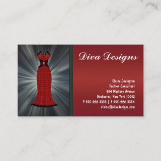 Cartões de Visita Vestido Vermelho