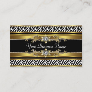 Cartões de Visita Zebra Preto Dourado