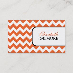 Cartões de visitas alaranjados à moda de Chevron