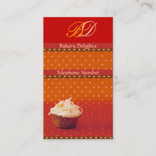 Cartões de visitas alaranjados do cupcake das