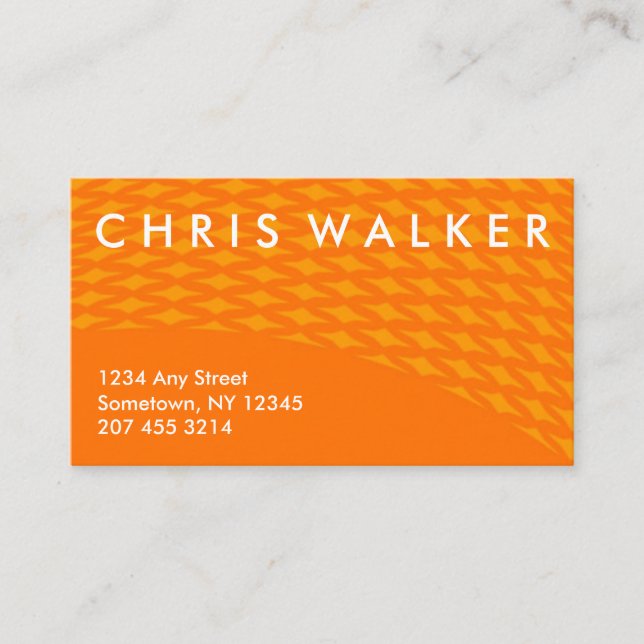 Cartões de visitas alaranjados do profissional da (Frente)