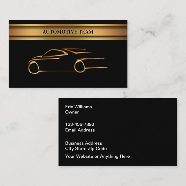 Cartões de visitas Automotivos Classy Upscale Excl (Frente/Verso)