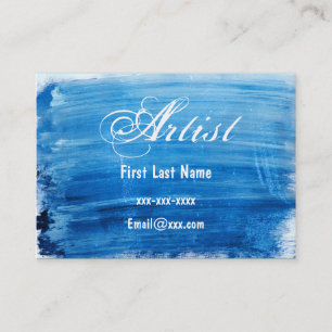 Cartões de visitas azuis da aguarela