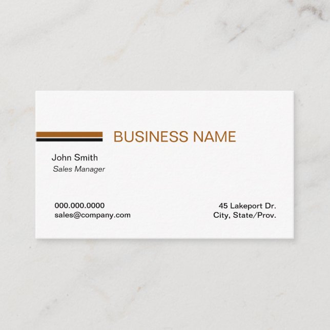 Cartões de visitas brancas lineares minimalistas (Frente)