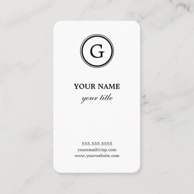 Cartões de visitas brancos e pretos elegantes do (Frente)