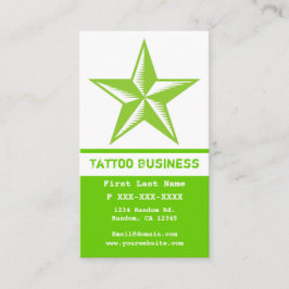 Cartões de visitas brancos verde-claro da estrela