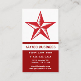 Cartões de visitas brancos vermelhos do tatuagem