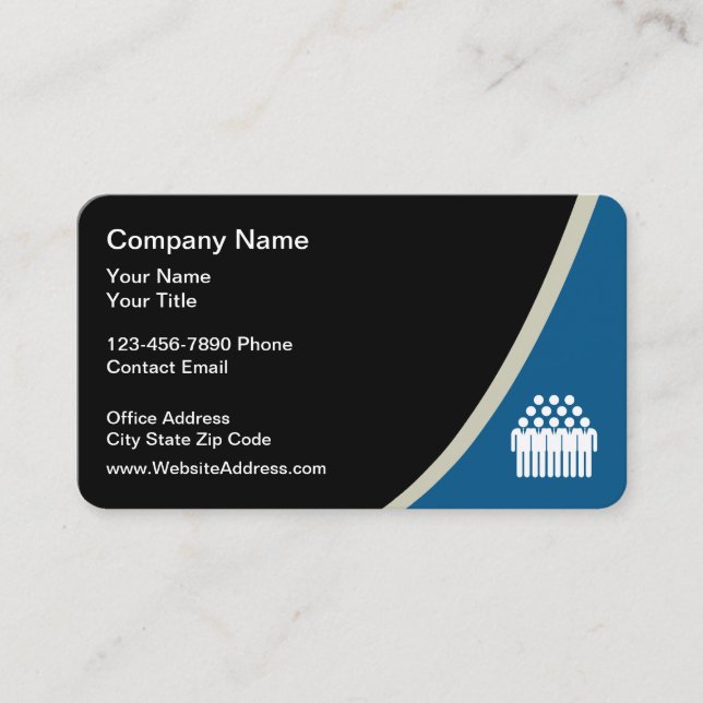 Cartões de visitas brilhantes da Agência Temporári (Frente)