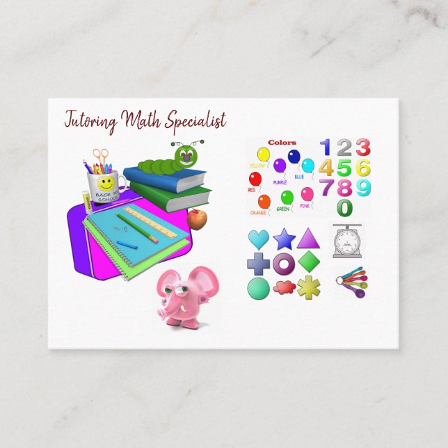 Cartões de visitas, Cartões de visitas de Tutorage (Frente)