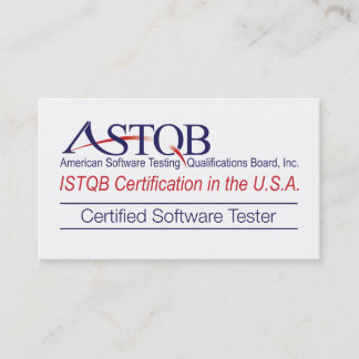 Cartões de visitas certificados ASTQB do