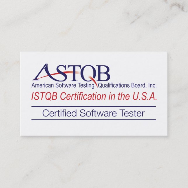 Cartões de visitas certificados ASTQB do (Frente)