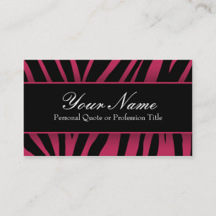 Cartões de visitas Chic Hot Pink & Black Zebra Str