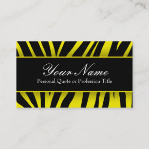Cartões de visitas Chic Yellow & Black Zebra Strip