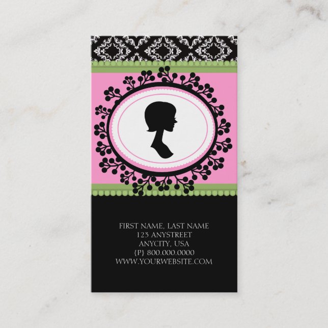 Cartões de visitas chiques da silhueta (Frente)
