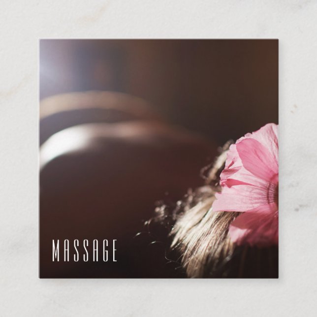 Cartões de visitas chiques da terapia da massagem (Frente)