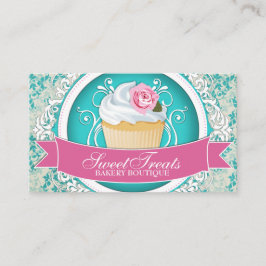 Cartões de visitas chiques e elegantes do cupcake