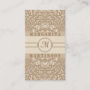 cartões de visitas chiques florais do monograma d