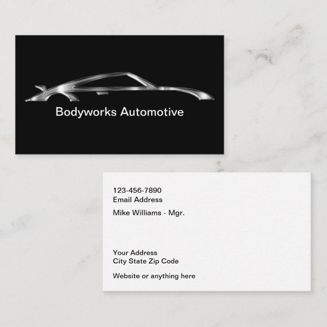 Cartões de visitas Classy Automotive Paint Bodysho (Frente/Verso)