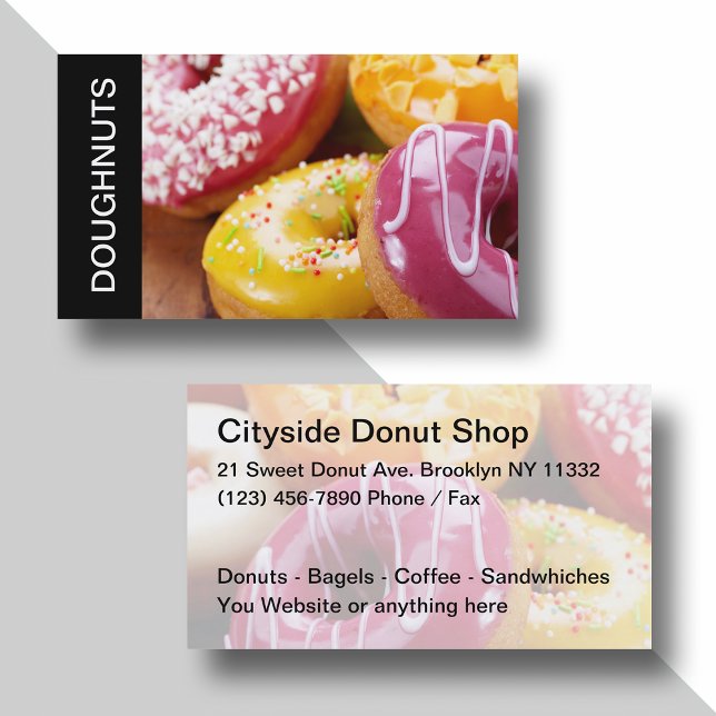Cartões de visitas Coloridos Comprados com donut d (Criador carregado)