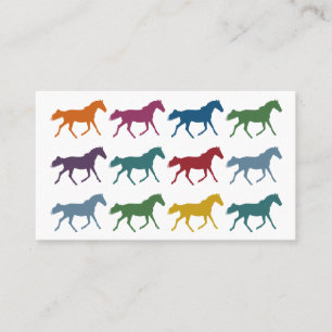 Cartões de visitas coloridos dos cavalos