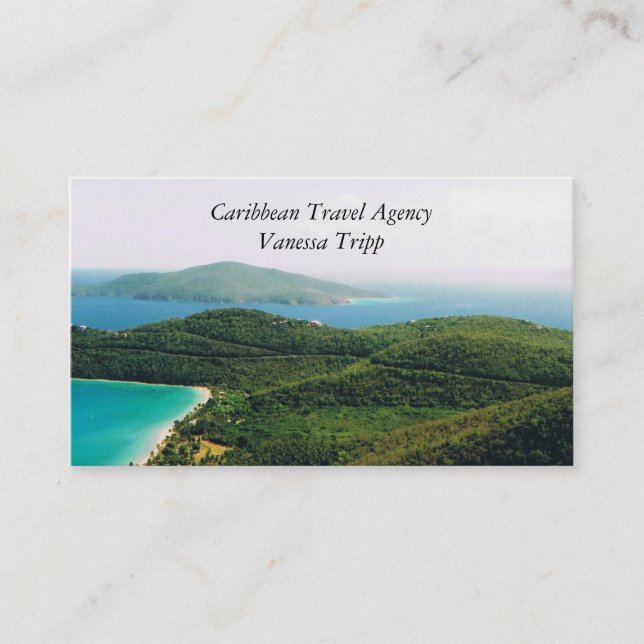 Cartões de visitas com Cena de Caribe (Frente)