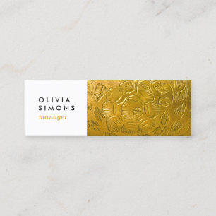 Cartões de visitas com impressão dourado do meta