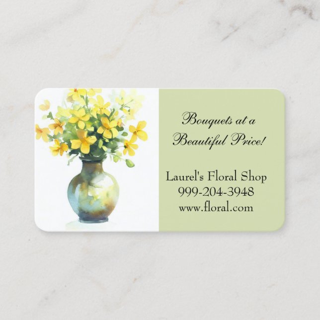 Cartões de visitas Compradas Florais com Flores Am (Frente)
