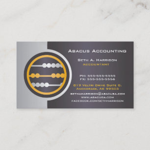 Cartões de visitas Contabilísticos Abacus Cinzas