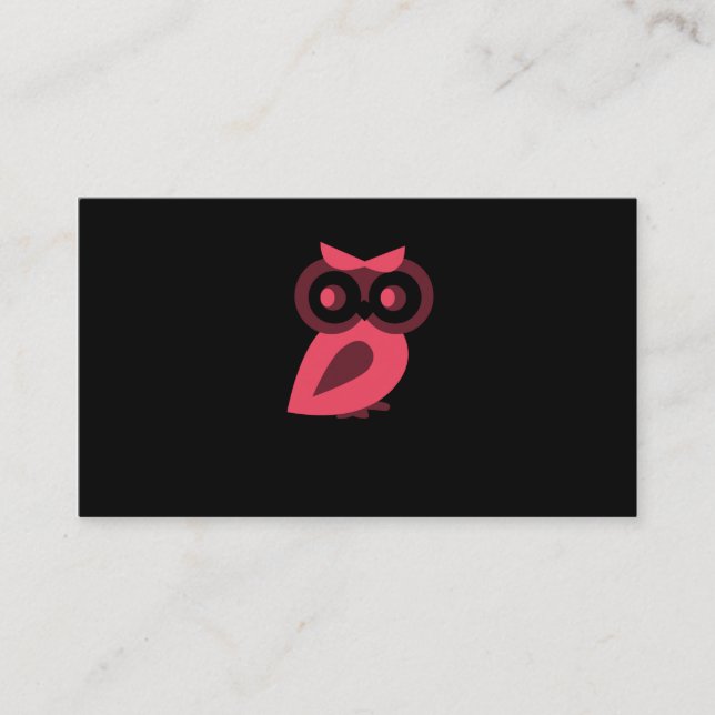 Cartões de visitas cor-de-rosa da coruja (Frente)