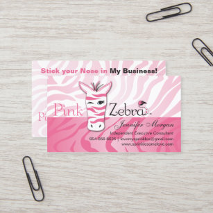 Cartões de visitas cor-de-rosa da zebra