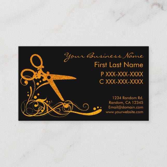 Cartões de visitas cortadas de cabelo ruivo, de co (Frente)