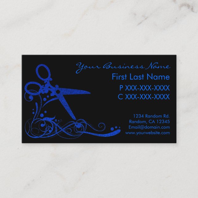 Cartões de visitas cortadas de cabelo ruivo preto  (Frente)