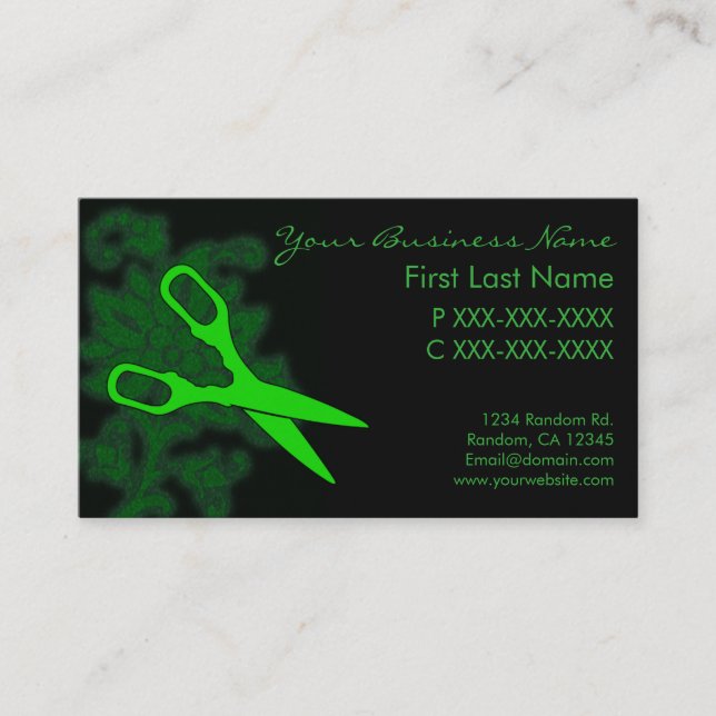 Cartões de visitas cortados pelo espiral verde (Frente)