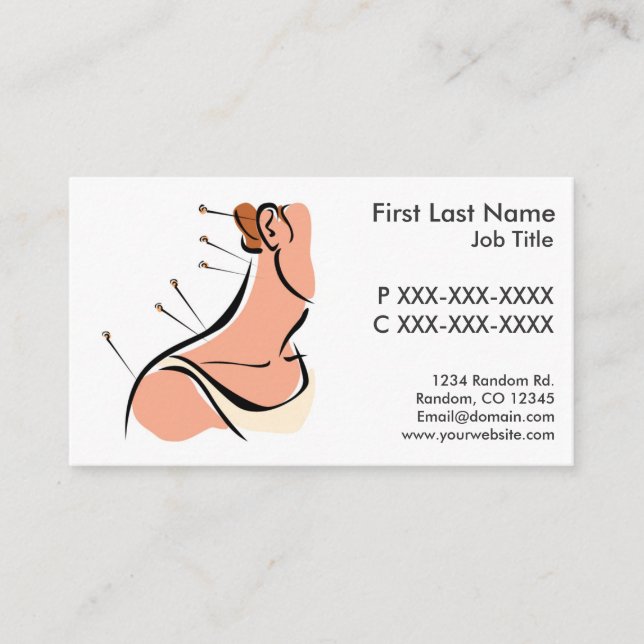 Cartões de visitas customizáveis da acupunctura (Frente)