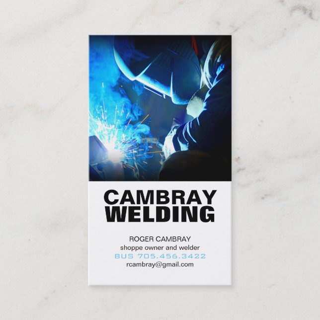 Cartões de visitas customizáveis da soldadura (Frente)