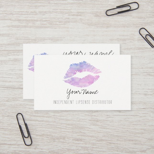 Cartões de visitas da aguarela do Lilac (Frente/Verso In Situ)