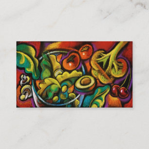Cartões de visitas da arte da salada do alimento