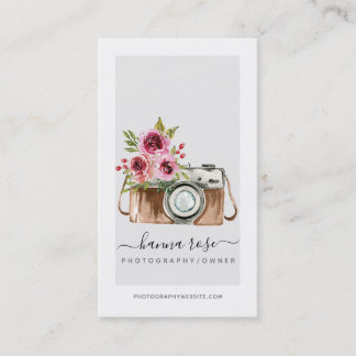 Cartões de visitas da Câmara Vintage Watercolor