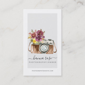 Cartões de visitas da Câmara Vintage Watercolor