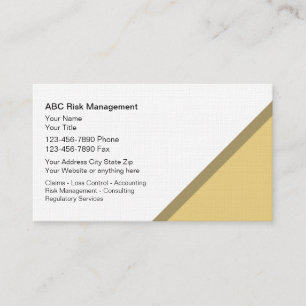 Cartões de visitas da gestão de riscos