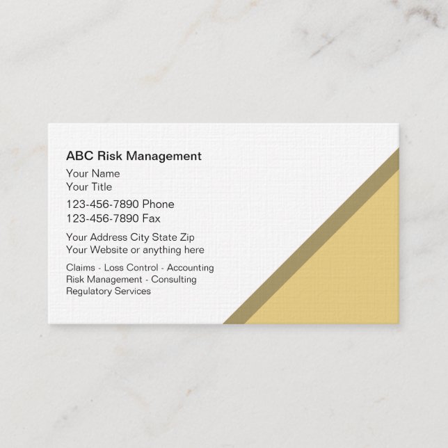 Cartões de visitas da gestão de riscos (Frente)