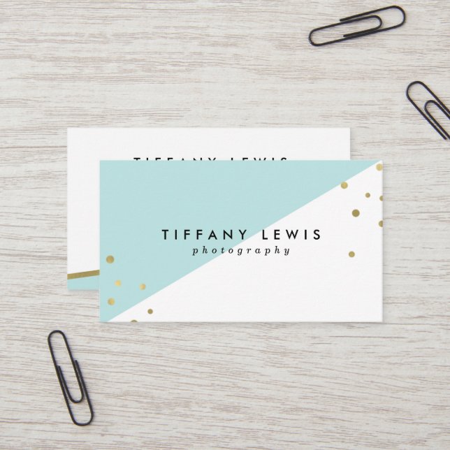 Cartões de visitas da hortelã e do ouro (Frente/Verso In Situ)