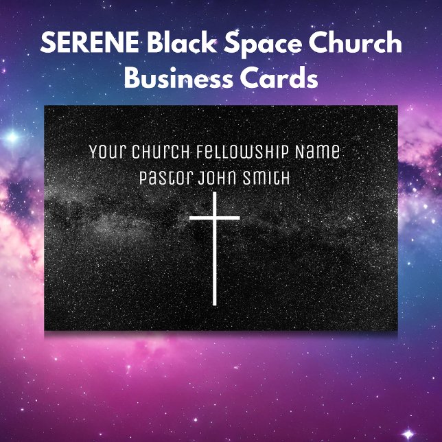 CARTÕES DE VISITAS da Igreja Espacial Negra SERENE (SERENE Black Space Church Business Cards)