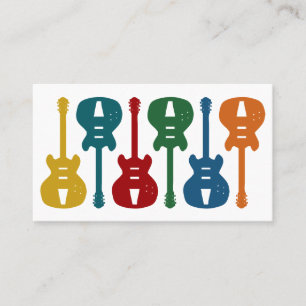 Cartões de visitas da instrução da guitarra