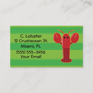 Cartões de visitas da lagosta
