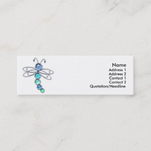 Cartões de visitas da libélula do metal & do vidro