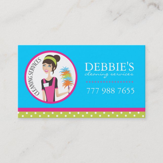 Cartões de visitas da limpeza da casa (Frente)