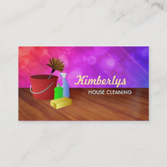 Cartões de visitas da limpeza da casa (Frente)