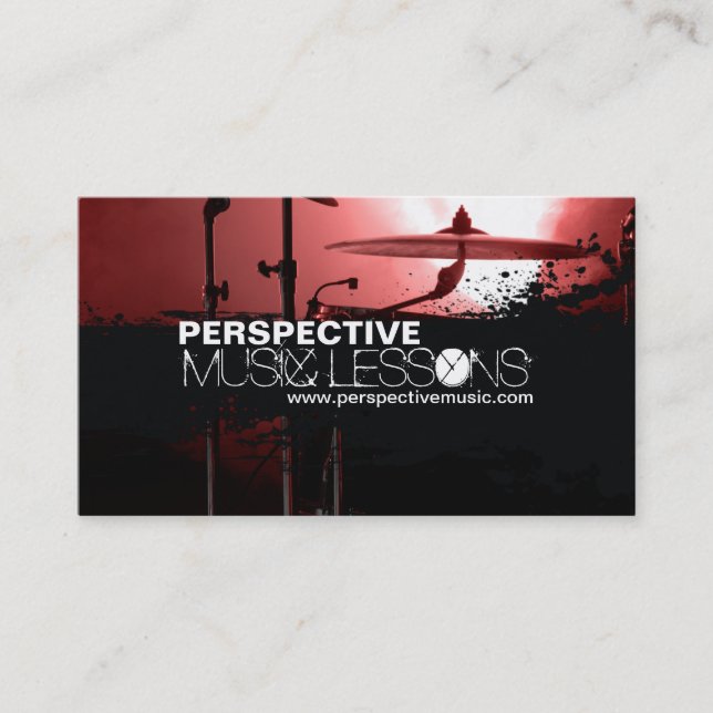 Cartões de visitas da loja/baterista da música (Frente)