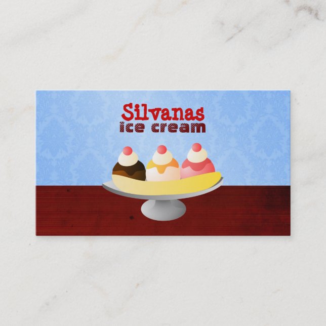 Cartões de visitas da loja do sorvete (Frente)